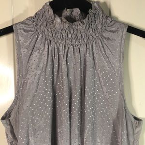 Buy 2 get one FREE w/$4.99 S&H Charlotte Russe rayon dotted blouse size Small